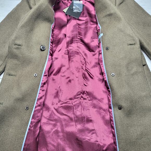 J Crew Petite Palais Double Breasted Topcoat Italian Wool Coat Jacket Green 2P - Picture 6 of 9